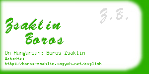 zsaklin boros business card